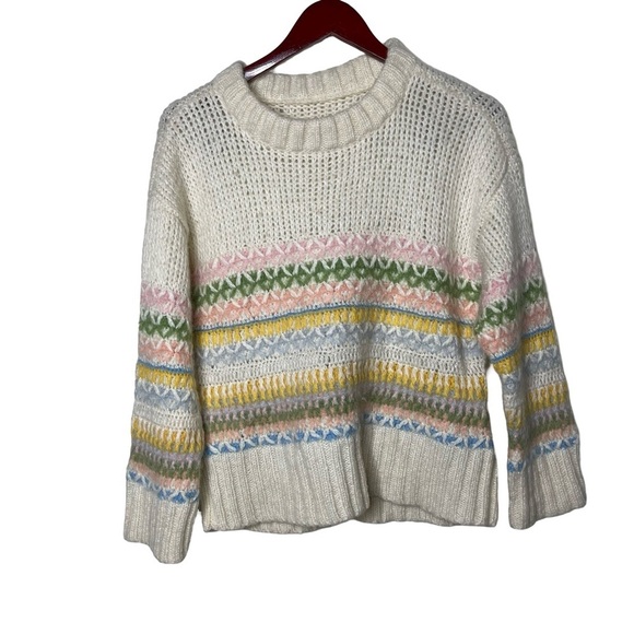 Coach Pastel Multicolor Fair Isle Pullover Sweater Size M - Picture 2 of 9